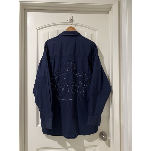 Vintage Sean Jean Chemise Embroidered Crown Blue Long Sleeve Shirt Men’s XL - Picture 2 of 13